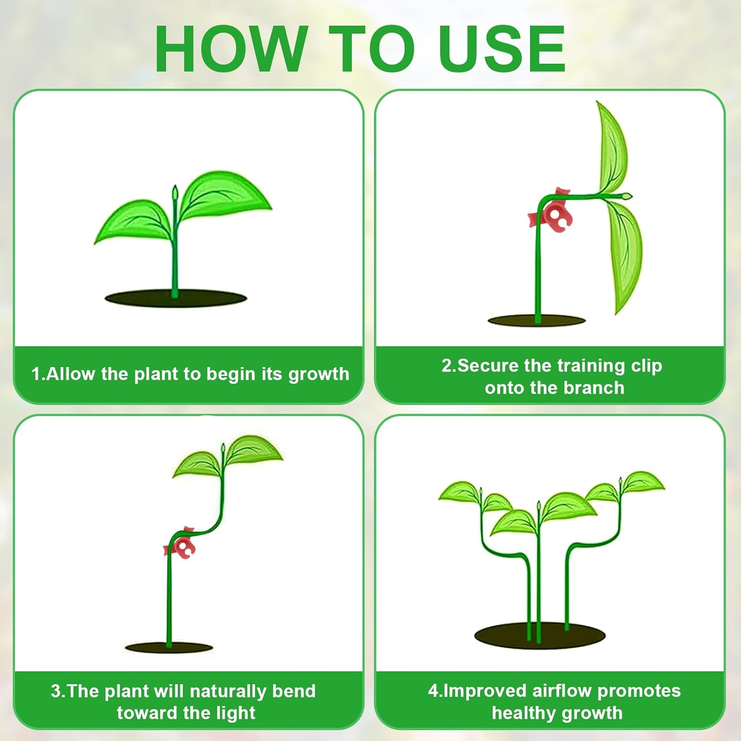 Thumbnail 4 de ZephyrCraft Pflanzenbieger-Clips (100 Stück) für 90° Low Stress Training – 30 große & 20 kleine in Rot & Grün