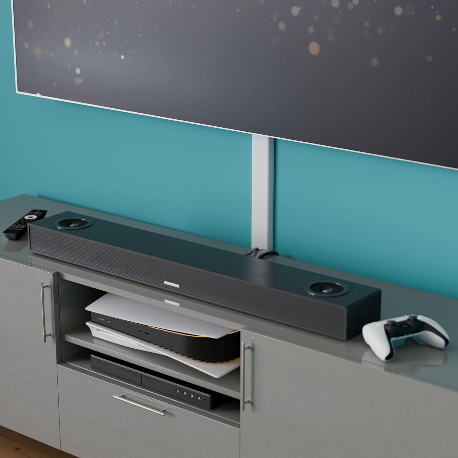 Detalle de D-Line TV Kabelabdeckung (2× 60×15 mm, 40 cm) – selbstklebend, flach und überstreichbar in Weiß