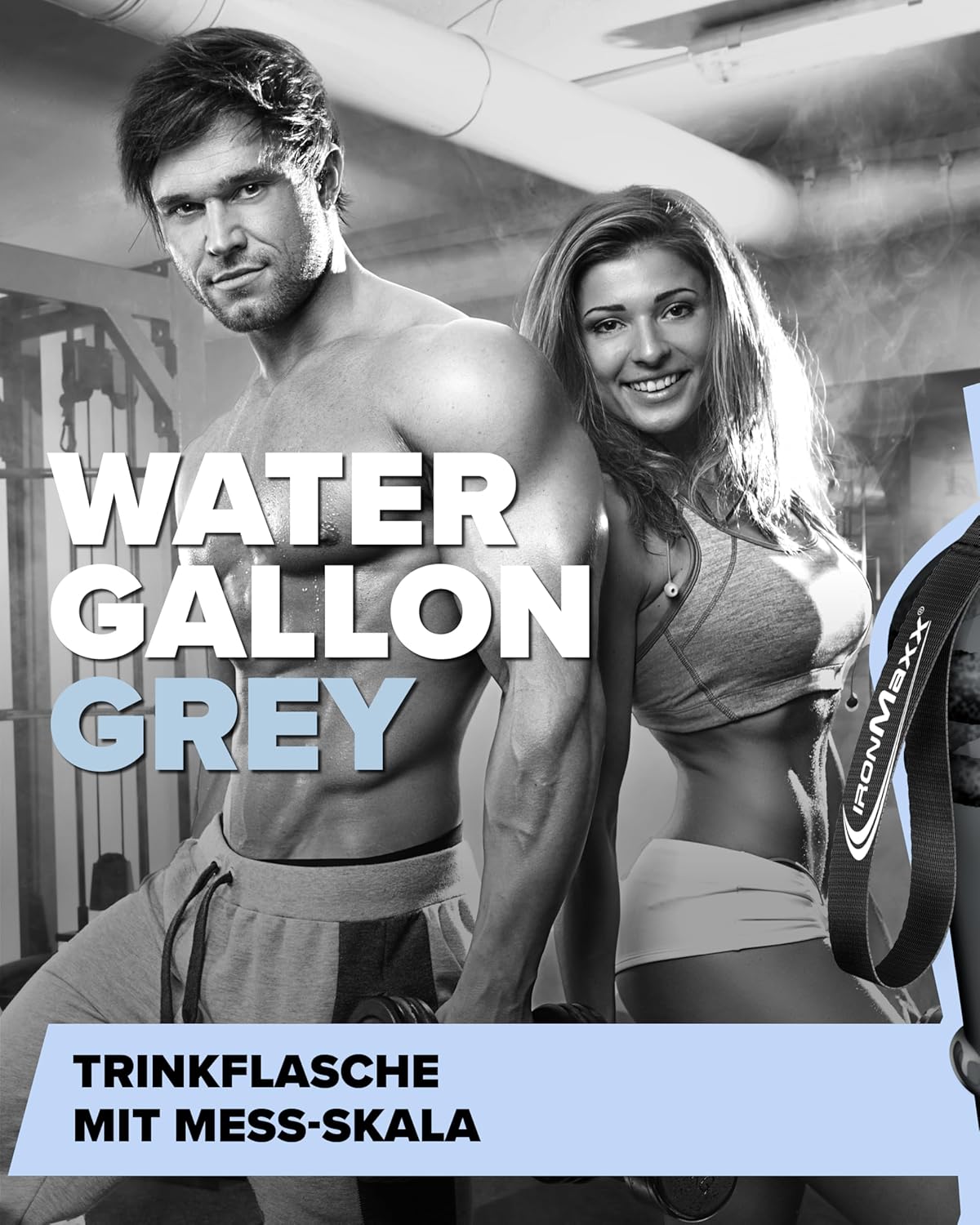 Thumbnail 1 de IronMaxx Water Gallon Grau 2200ml – Auslaufsicher, BPA- & DEHP-frei