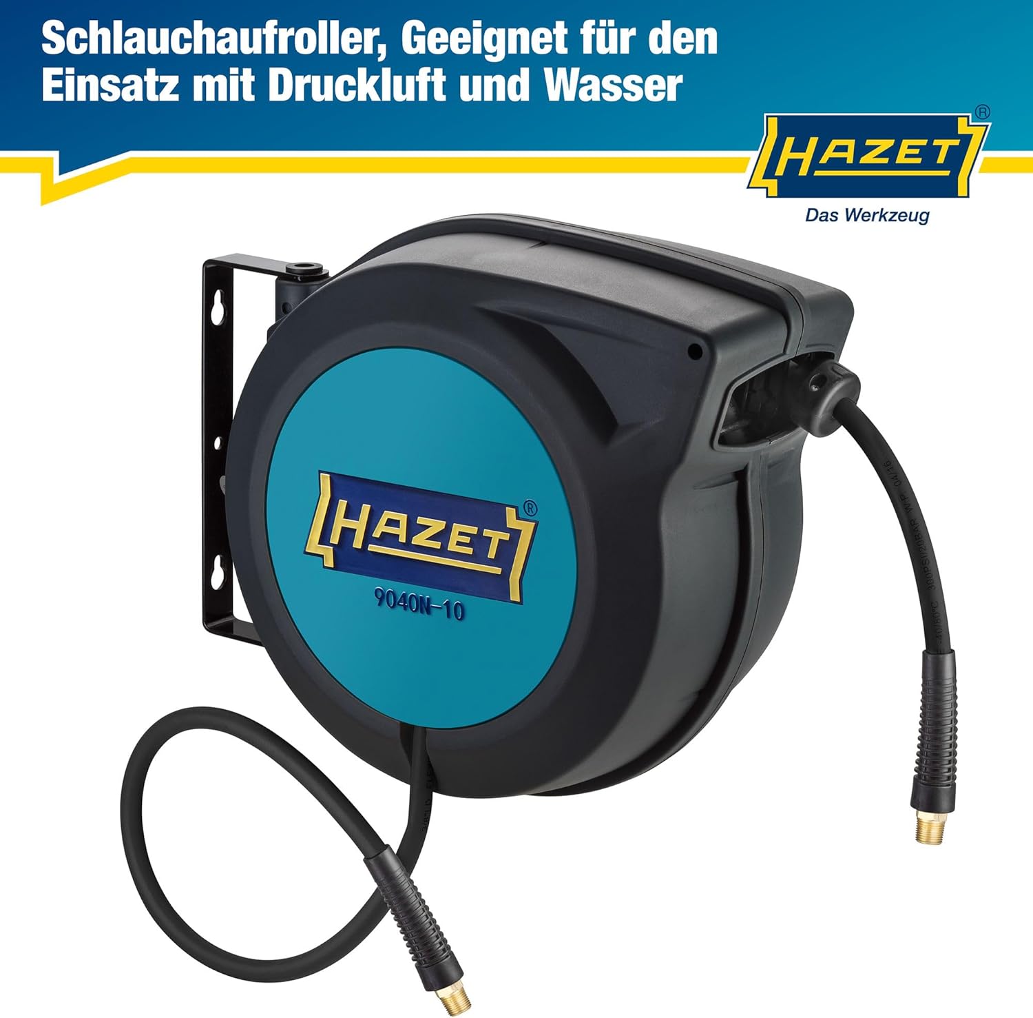 Detalle 2 de HAZET Schlauch-Aufroller 9040N-10 – 15 m Schlauchlänge, 10 mm Innen-Durchmesser, 20 bar