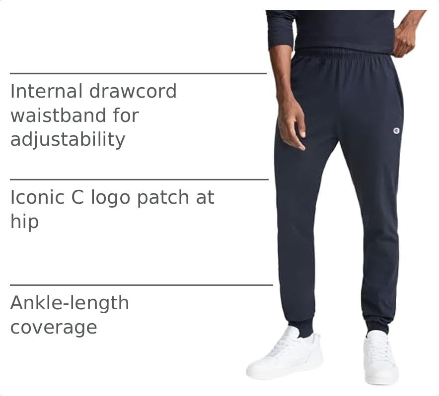 Detalle 2 de Champion Men's Joggers, Everyday Cotton, Lightweight Lounge Knit Pants for Men (31" Inseam)