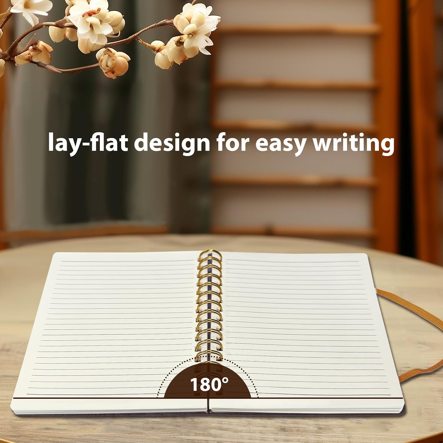 Detalle de DWIYITTN A5 Spiral Notebook, 160 Lined Pages, Dark Brown Hardcover