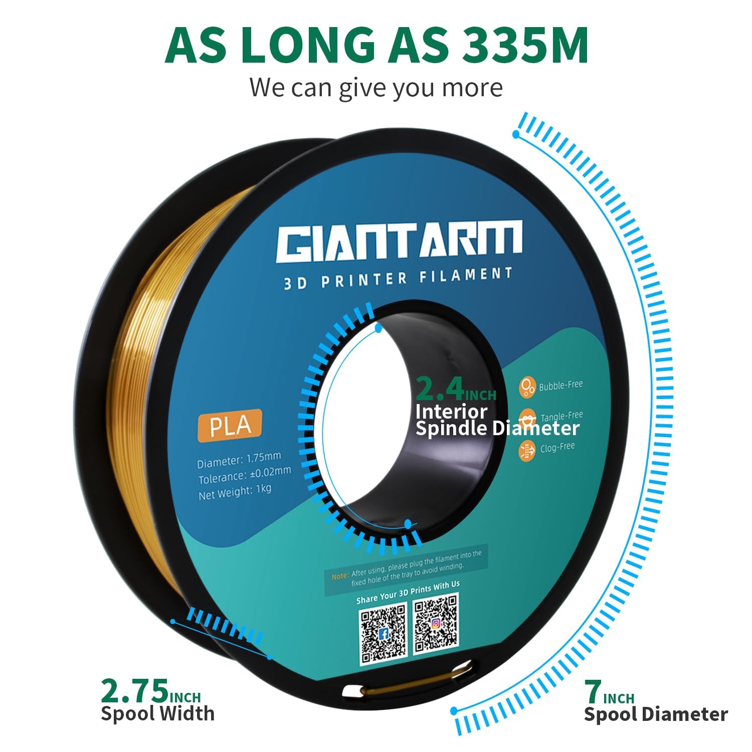 Thumbnail 4 de GIANTARM Filamento PLA 1,75 mm Seda 1 kg