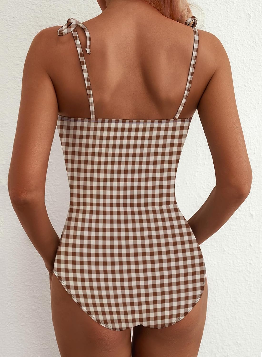 Thumbnail 1 de Herseas Women’s Striped One Piece Swimsuit with Tie Shoulder Straps and High Cut — 2026 Summer Beachwear