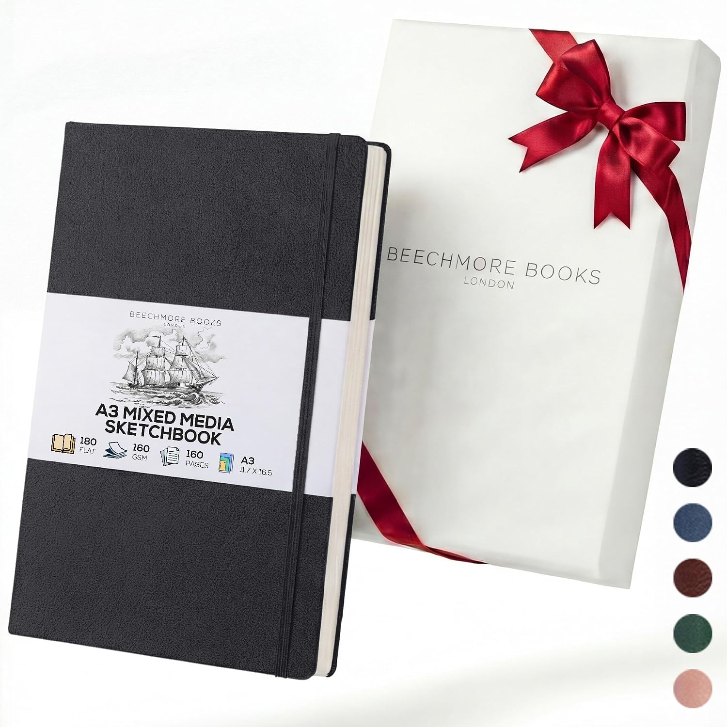 Detalle de Beechmore Books A3 Mixed Media Sketchbook – 11.7x16.5 Extra Large Studio Pad