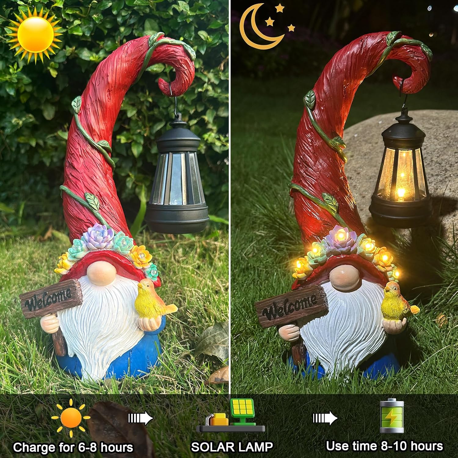 Thumbnail 5 de Vovkokc Gnome Garden Ornaments Solar Lantern