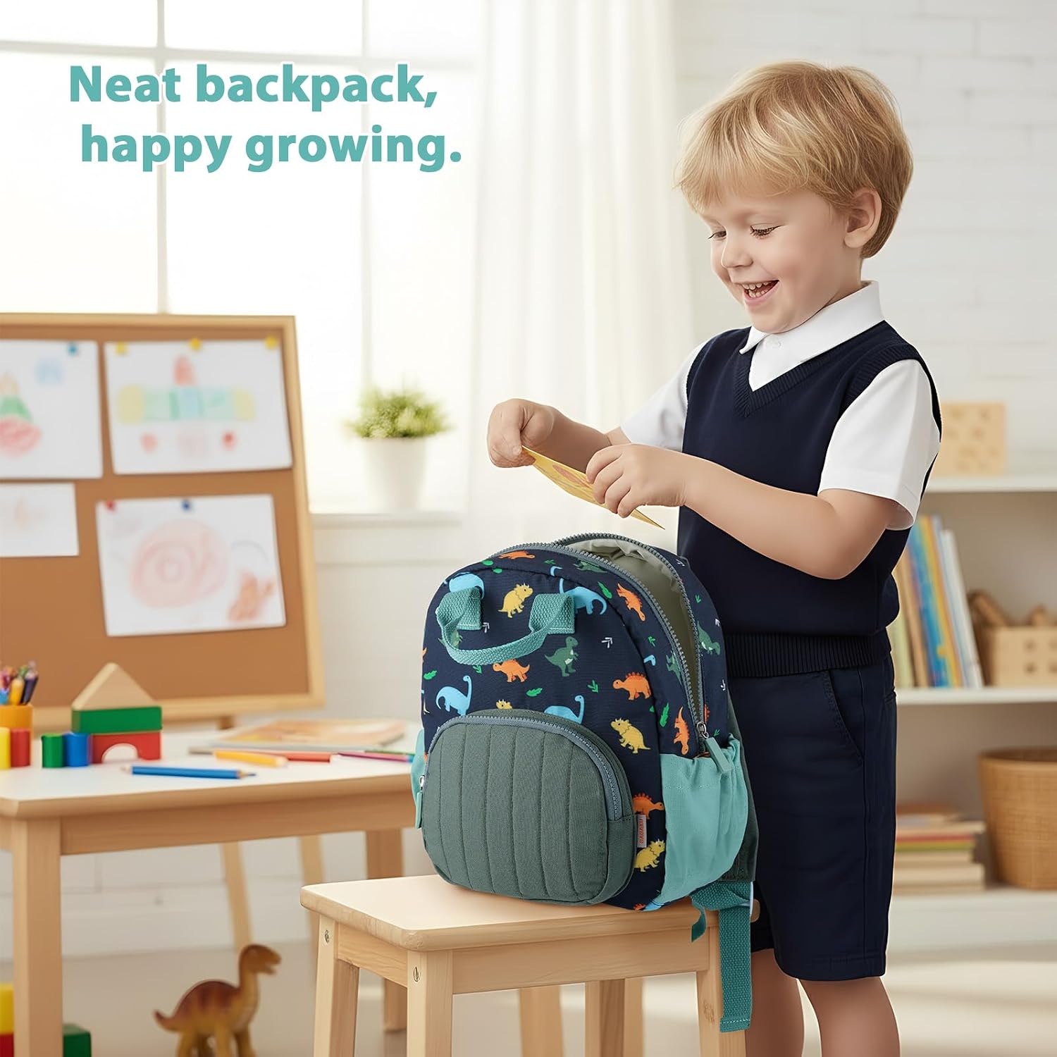 Thumbnail 4 de GAGAKU Toddler Backpack for Boys — Blue Dinosaur Mini Nursery Backpack for Ages 2–4