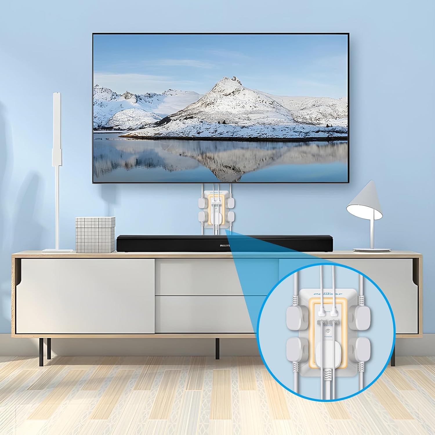 Detalle de POWSAF Wall Outlet Surge Protector with 5 Outlets
