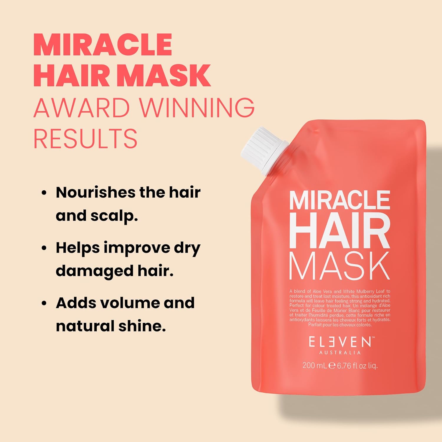 Thumbnail 1 de ELEVEN AUSTRALIA Miracle Hair Mask - Soin revitalisant pour cheveux secs et abîmés, 200 ml
