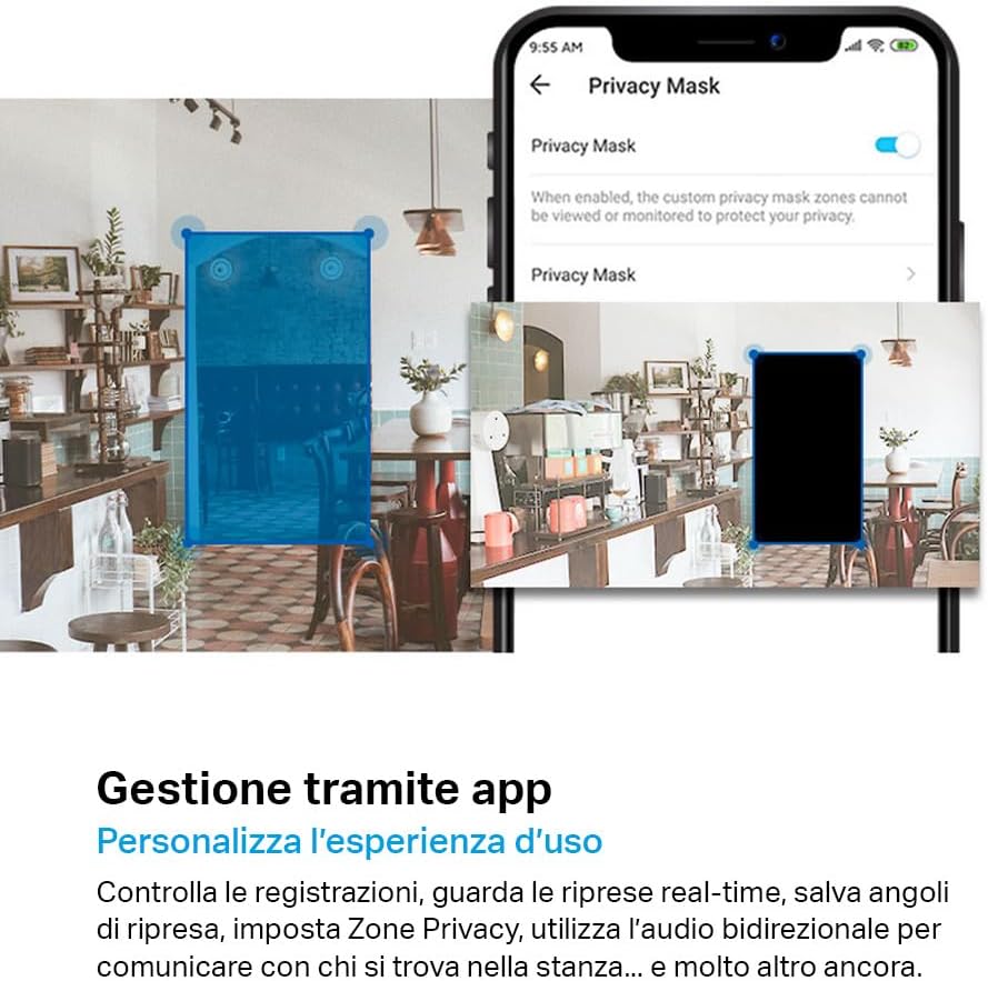 Thumbnail 6 de Tapo C202: Telecamera Wi‑Fi interna con 360° Pan/ Tilt, visione notturna, audio bidirezionale e archiviazione microSD
