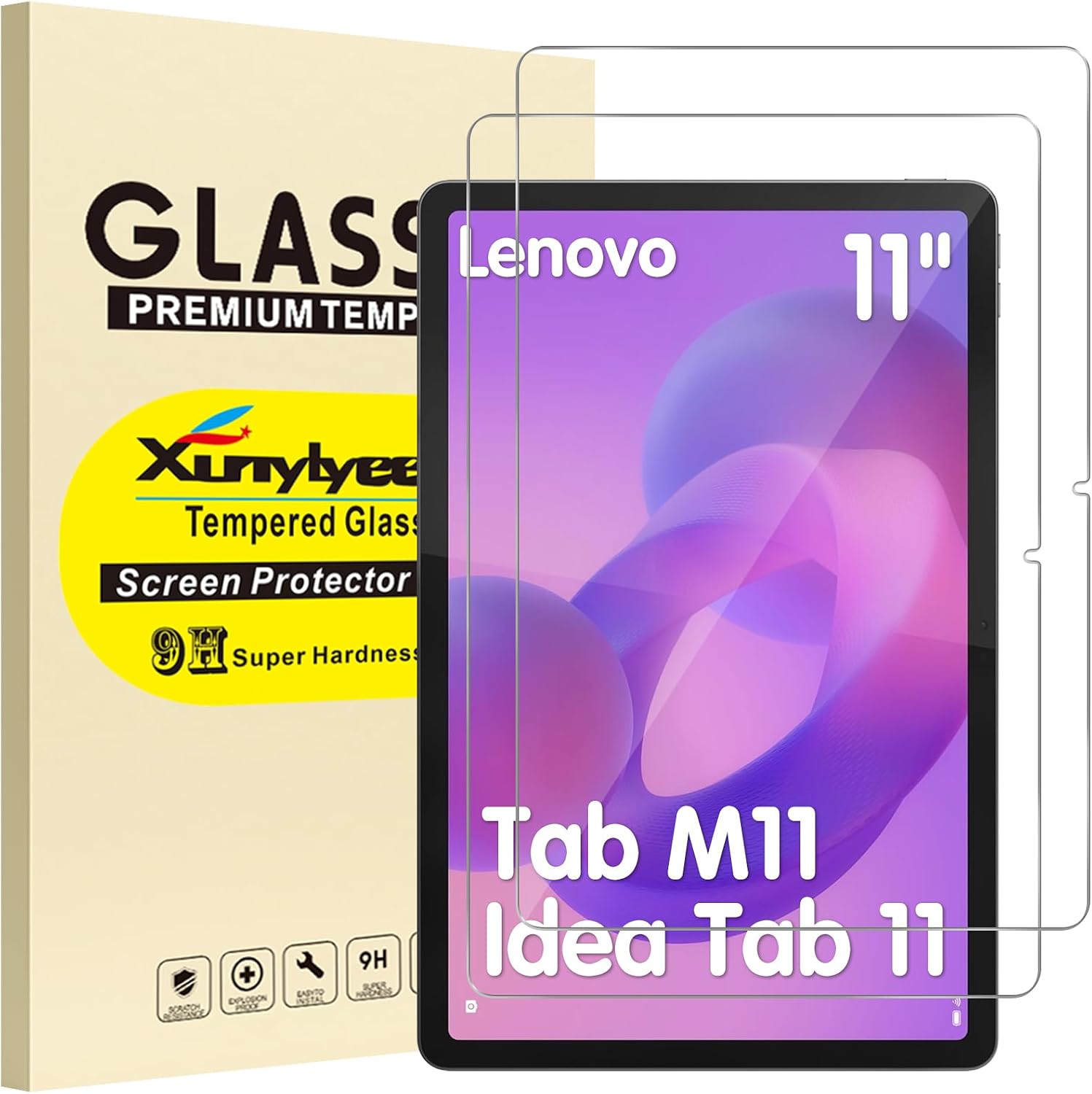Thumbnail 5 de XunyLyee 3er Panzerschutz-Glas für Lenovo Tab M11 / Idea Tab Tablet 11 Zoll – Displayschutzfolie mit 9H-Härte
