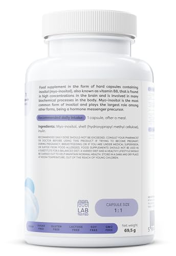 Detalle 2 de Osavi Inositol 600 mg – 100 gélules véganes, Myo-Inositol pour l’équilibre hormonal et le bien-être