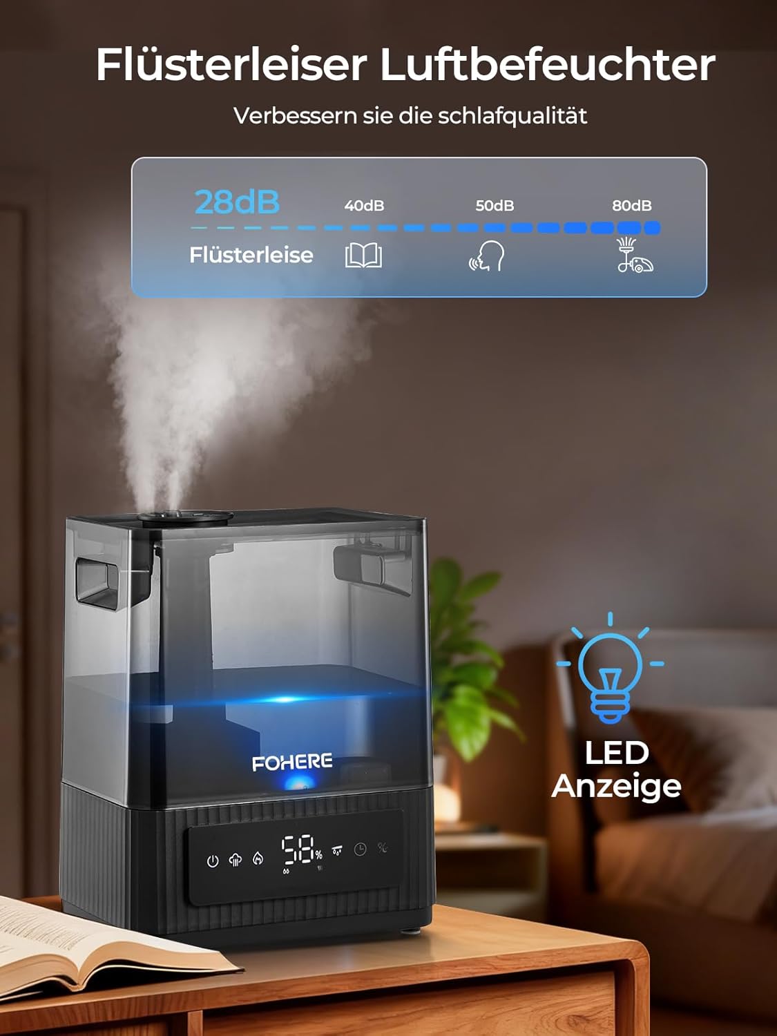Detalle 2 de Umidificatore 6 L per ambienti grandi 💧