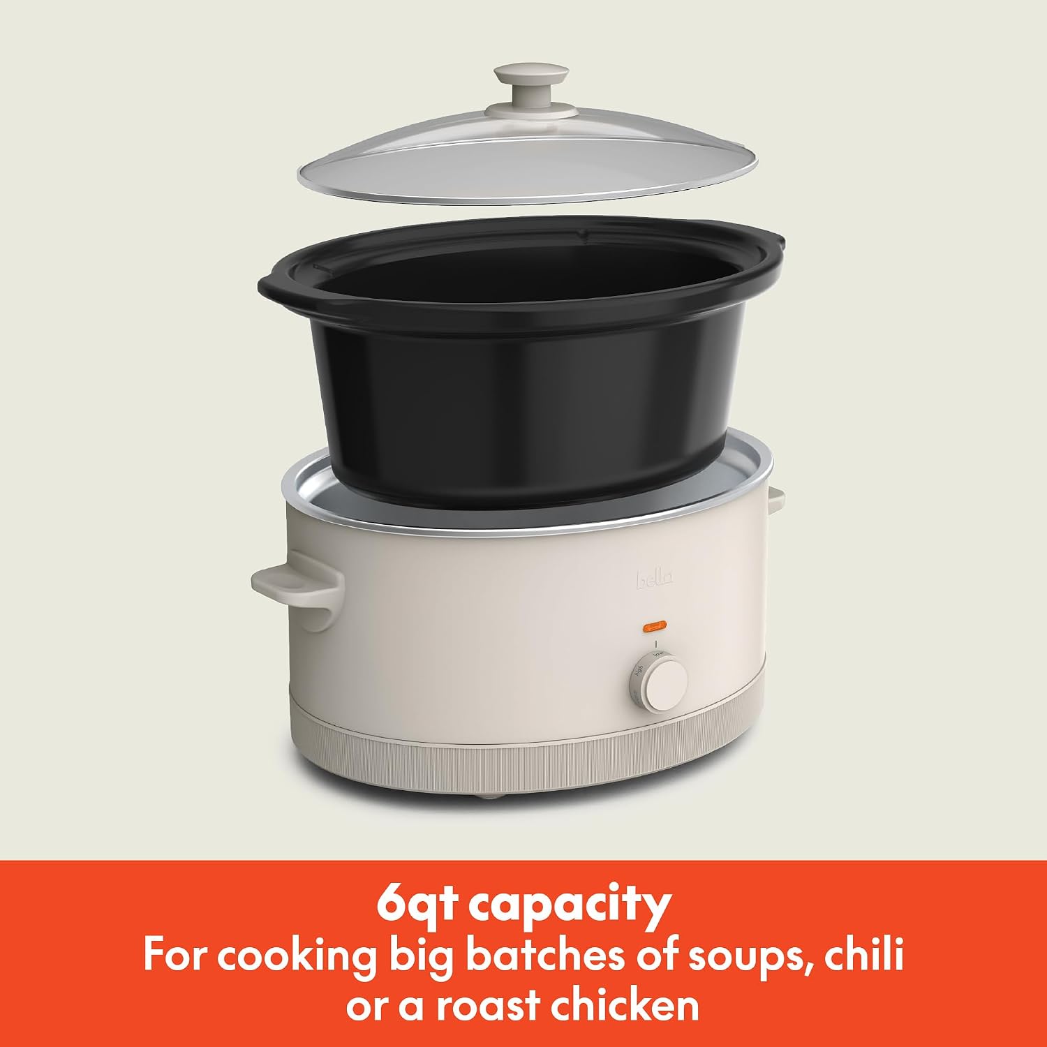 Detalle 2 de bella 6.0 Qt Manual Slow Cooker with EverGood Ceramic Nonstick Coating