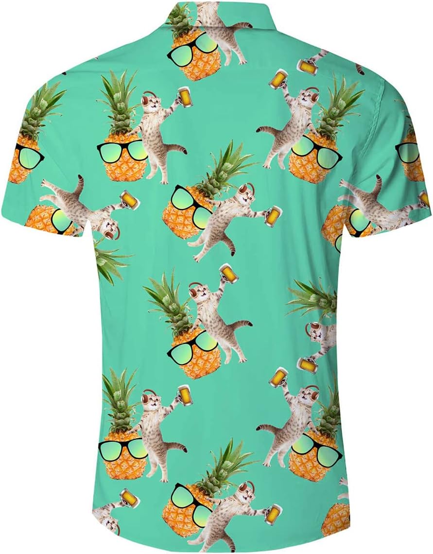 Thumbnail 2 de TUONROAD Hawaiian shirt, 3D cat print