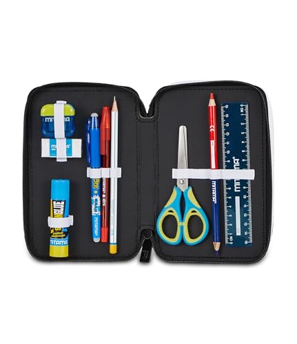 Detalle de Seven Juventus Astuccio 3 Zip: astuccio con tre scomparti e kit completo per scuola elementare e media