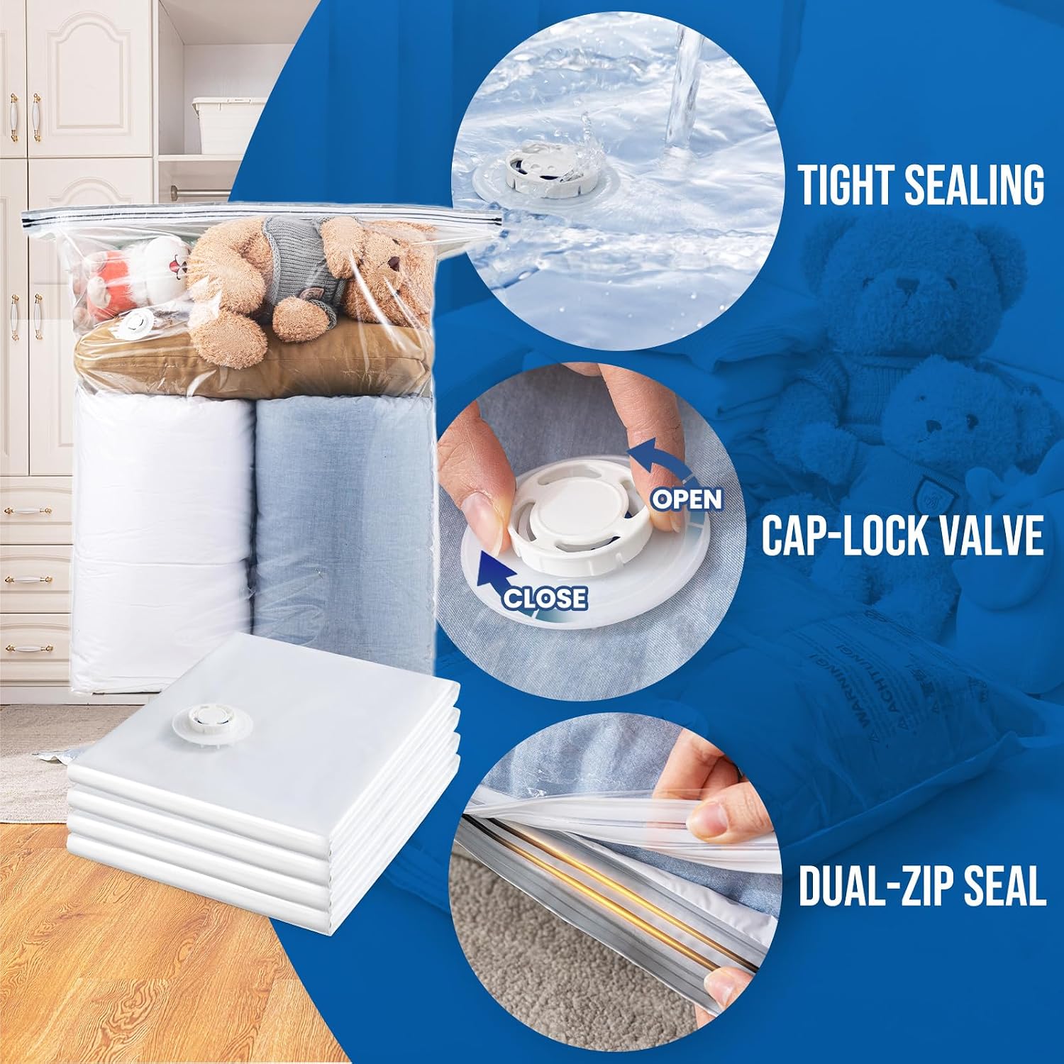 Thumbnail 4 de TAILI 8 Pack Vacuum Storage Bags 40x31 for Bedding