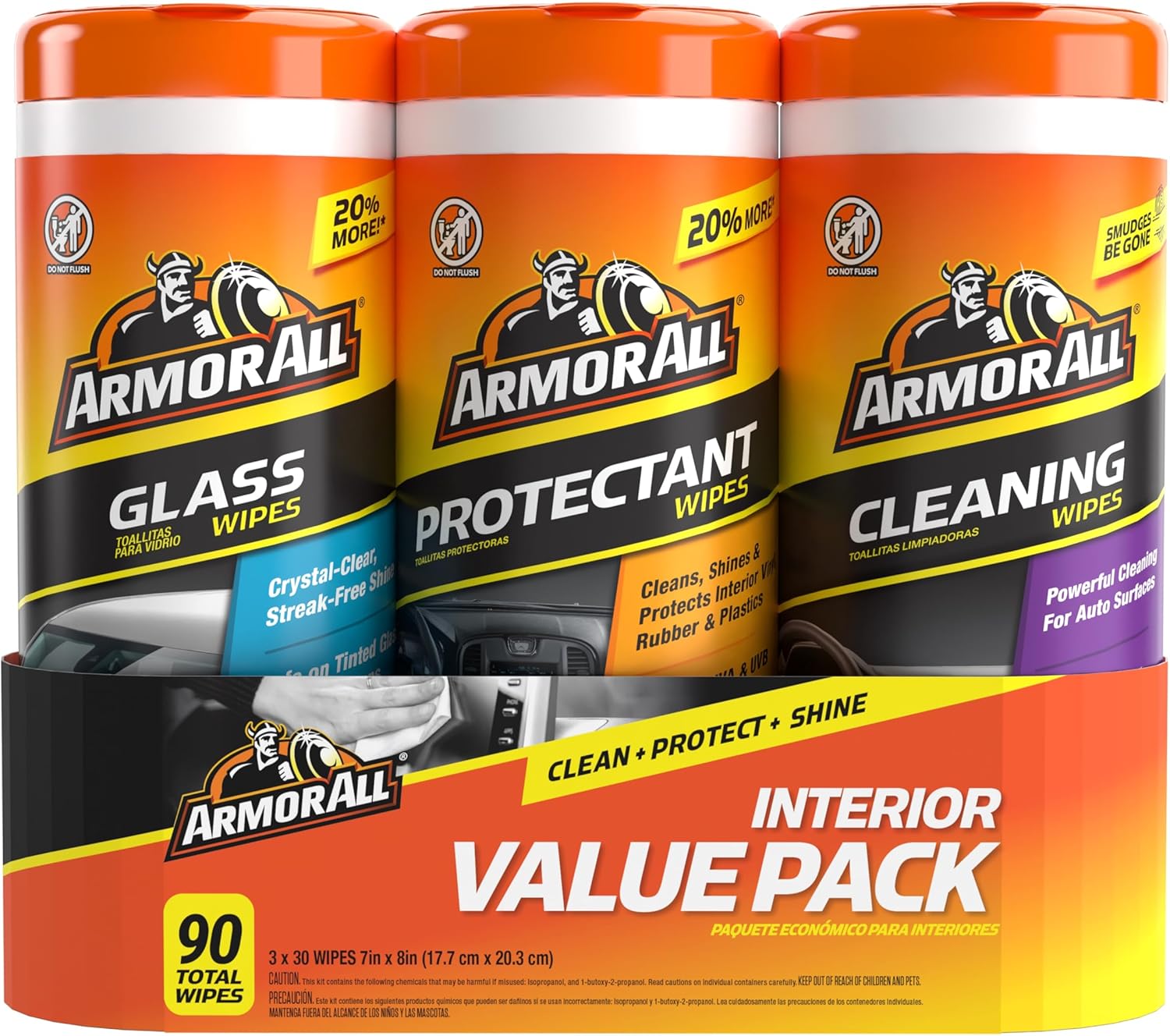 Armor All Wipes for Car Glass and Interior, 30 Count