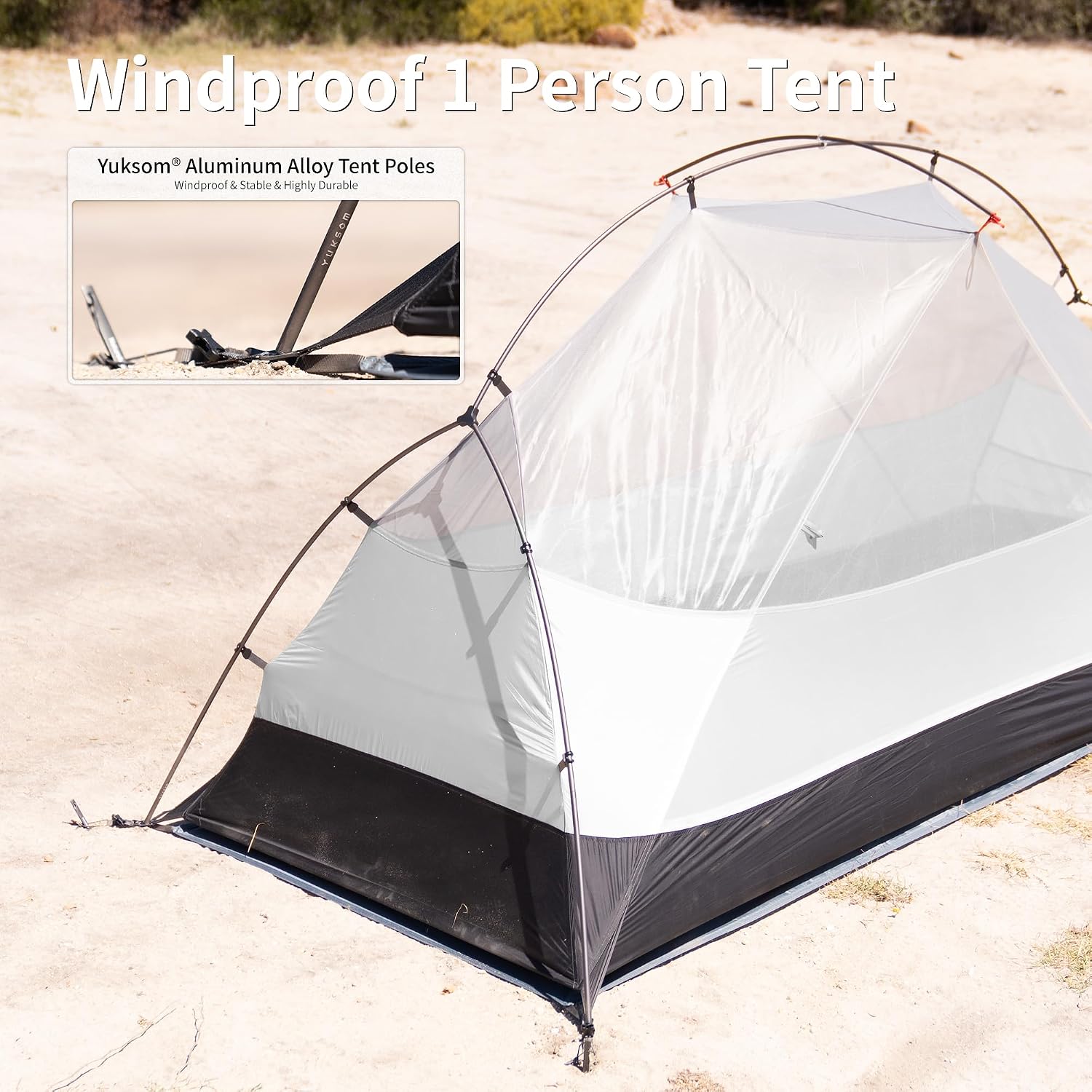 Detalle 1 de Naturehike Mongar Pro koepeltent voor 1 persoon, nylon en 3-4 seizoenen
