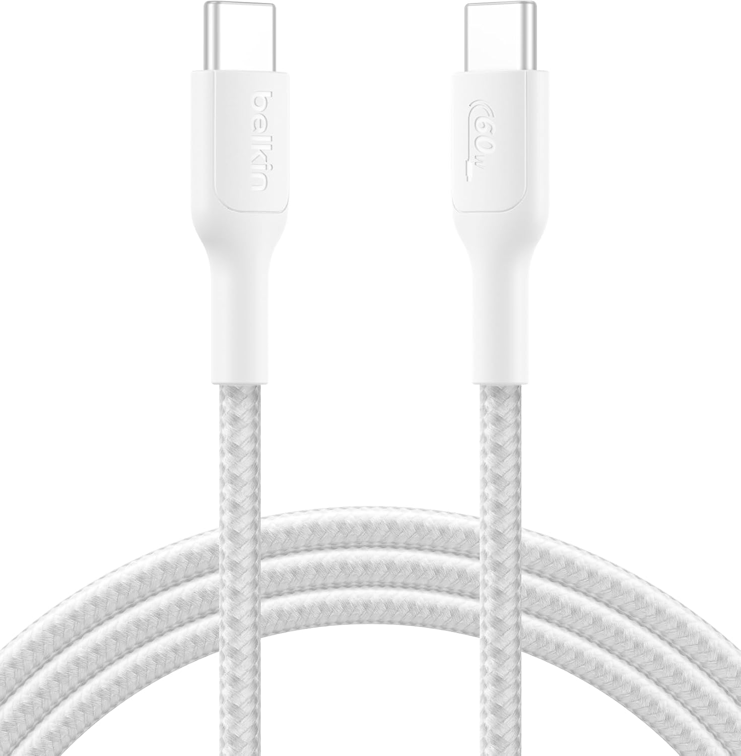 Detalle de Belkin BoostCharge CAB024fq2MWH USB-C編組ケーブル 60W PD対応・2m・ホワイト