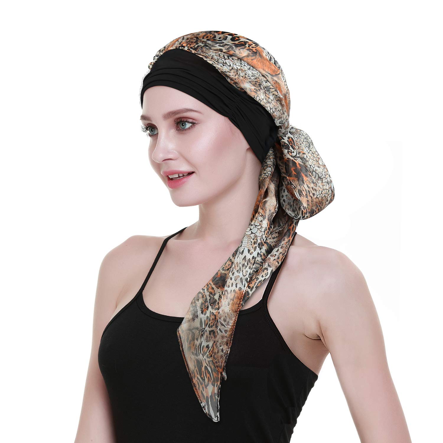 FocusCare Damen Chemo-Turban, Mütze/Schal-Kopfbedeckung gegen Haarausfall – Bambus-Viskose