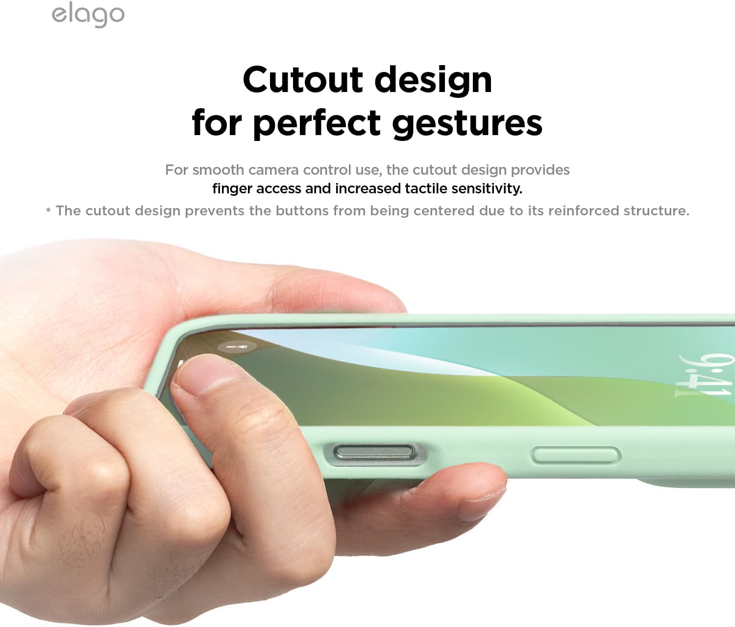 Detalle de elago Liquid Silicone Case for iPhone 16 Pro Max (Soft Mint) – Full Protection, Slim Grip
