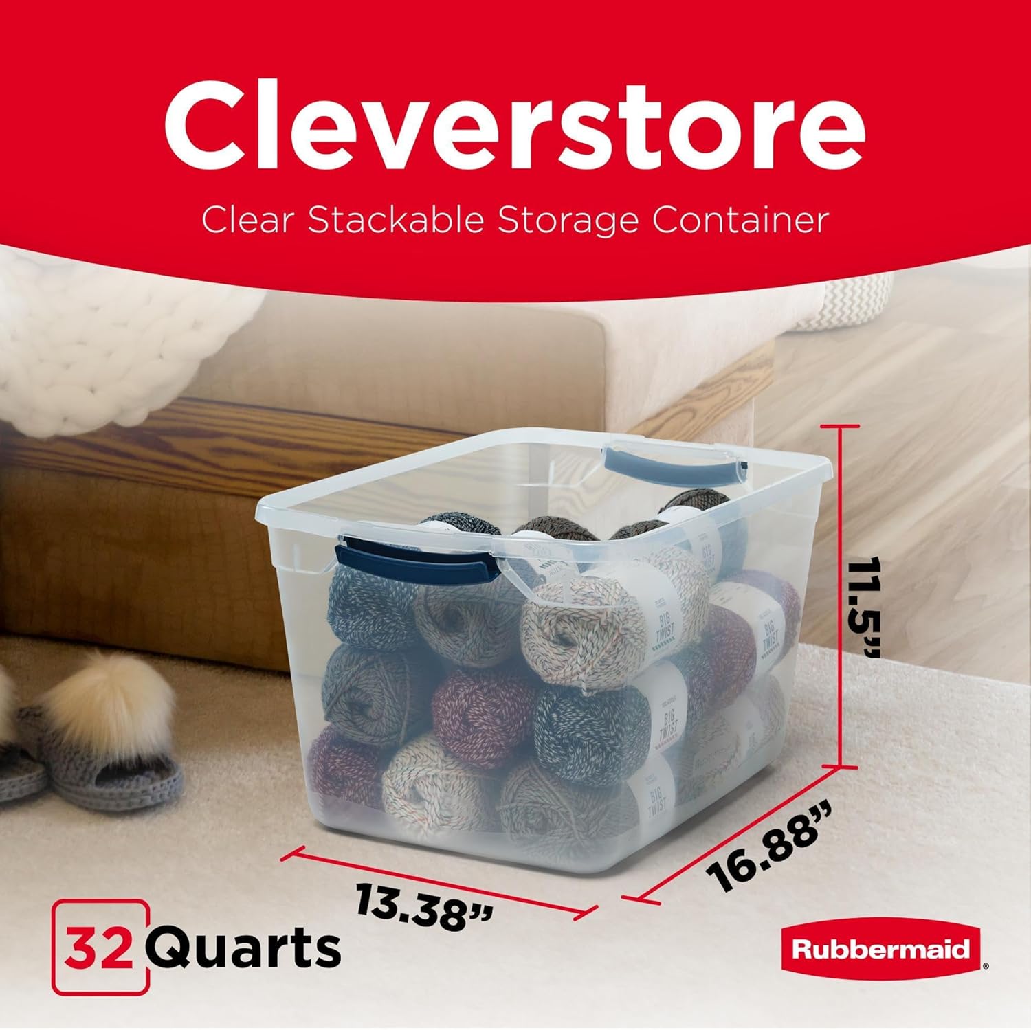 Thumbnail 1 de Rubbermaid Cleverstore Clear 32 Qt Storage Bins