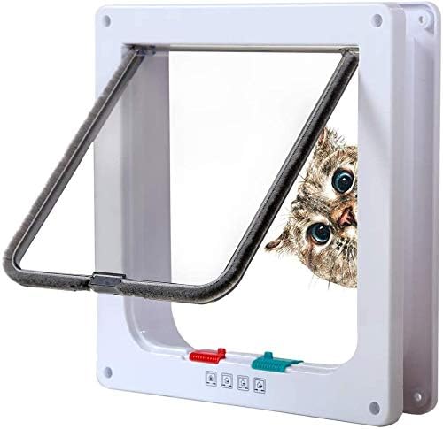 Thumbnail 8 de Sailnovo Puerta para Gato 🐱 con Cierre Magnético 4 Vías (Blanco, S)