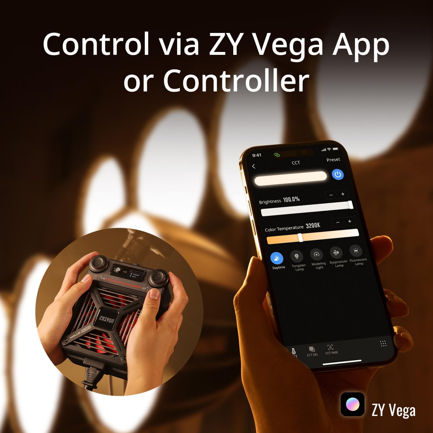 Thumbnail 3 de ZHIYUN MOLUS G300 300W Bi-Color LED Light with Bowens Mount and App Control