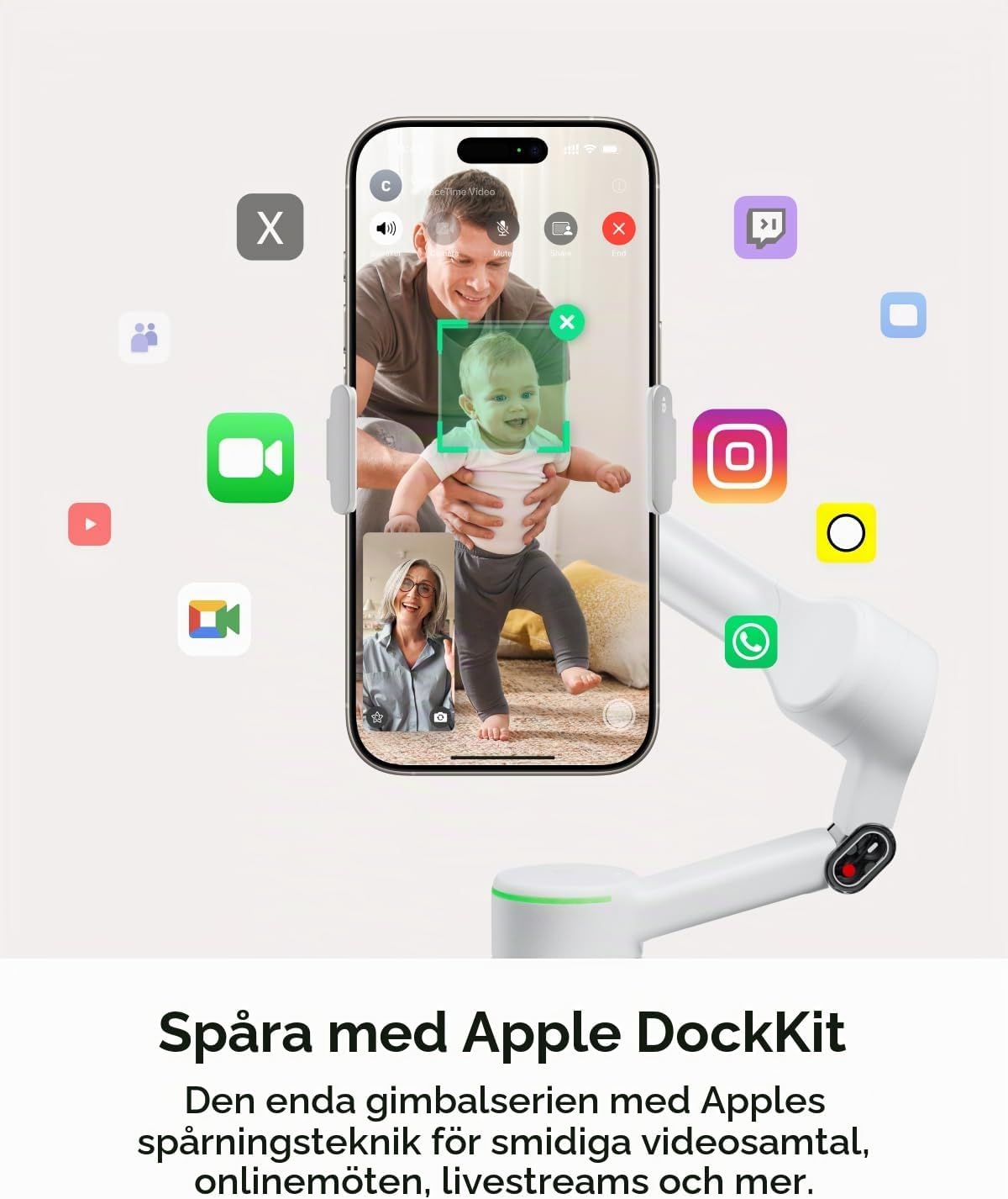 Thumbnail 1 de Insta360 Flow 2 Pro vikbar mobilgimbal med 3-axlig stabilisering och stativ