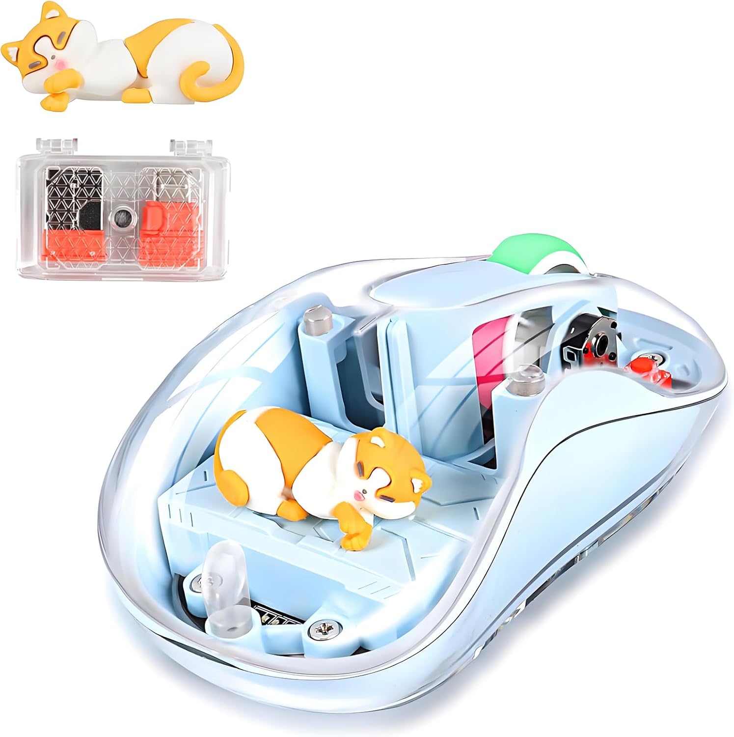 Detalle de elec Space Cute Wireless Mouse, Bluetooth, USB-C Rechargeable, Silent, Blue