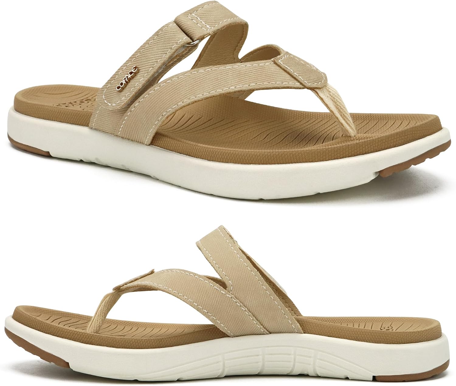 Detalle de COFACE Womens Fashion Orthotic Flip Flops with Arch Support & Yoga-Mat Cushioning