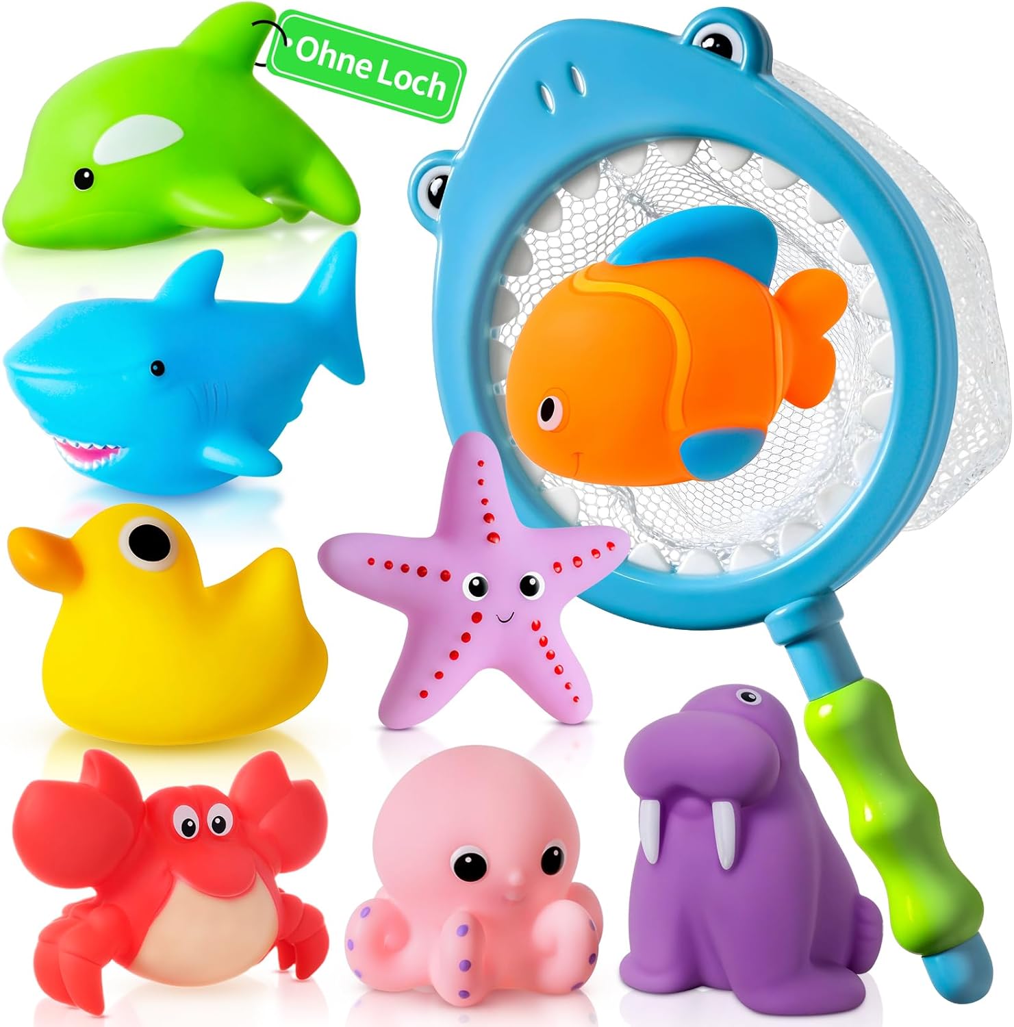 Ohne Loch Badespielzeug 9-teilig für Kleinkinder