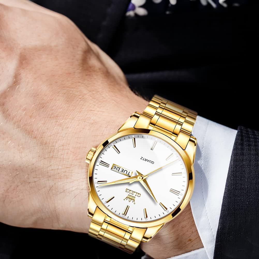 Thumbnail 3 de OLEVS Skelettuhr Quarz Rennwagenrad Herrenarmbanduhr im Business-Stil