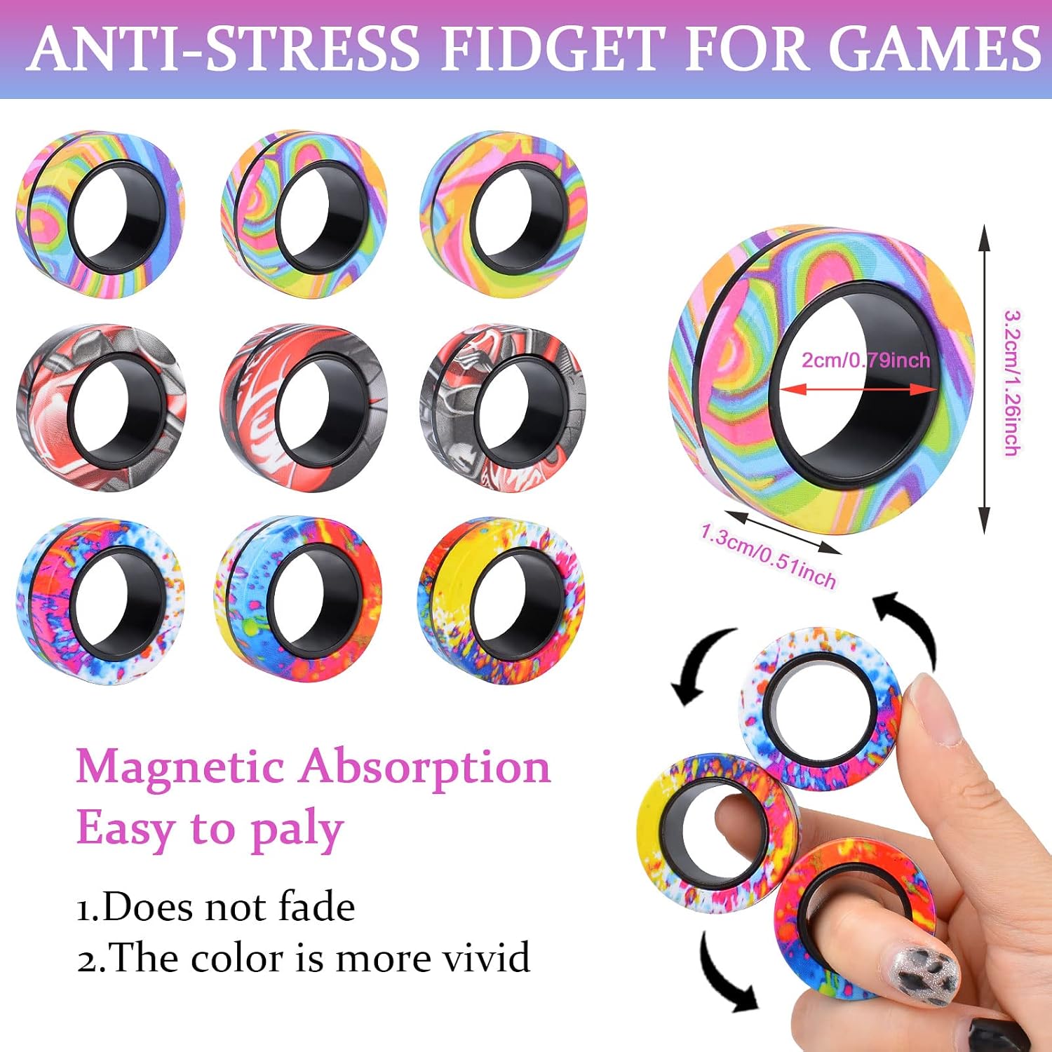 Detalle de Cevioce 9-piece Magnetic Rings