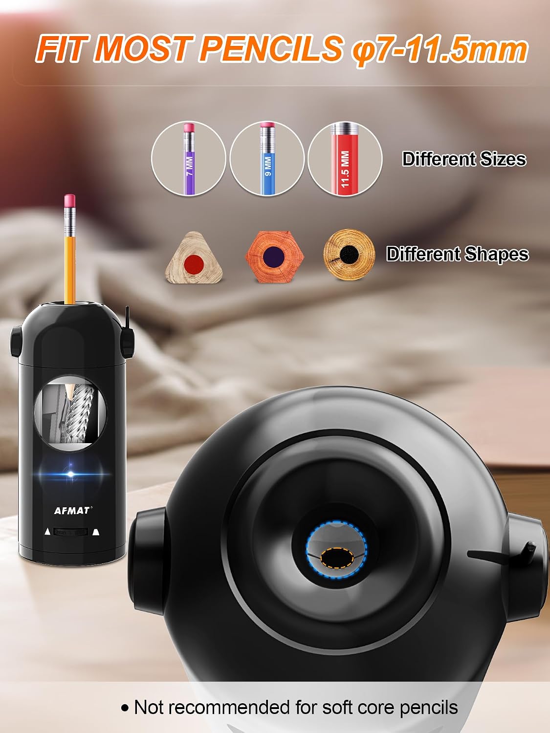 Detalle de AFMAT PSX5 Fully Automatic Electric Pencil Sharpener