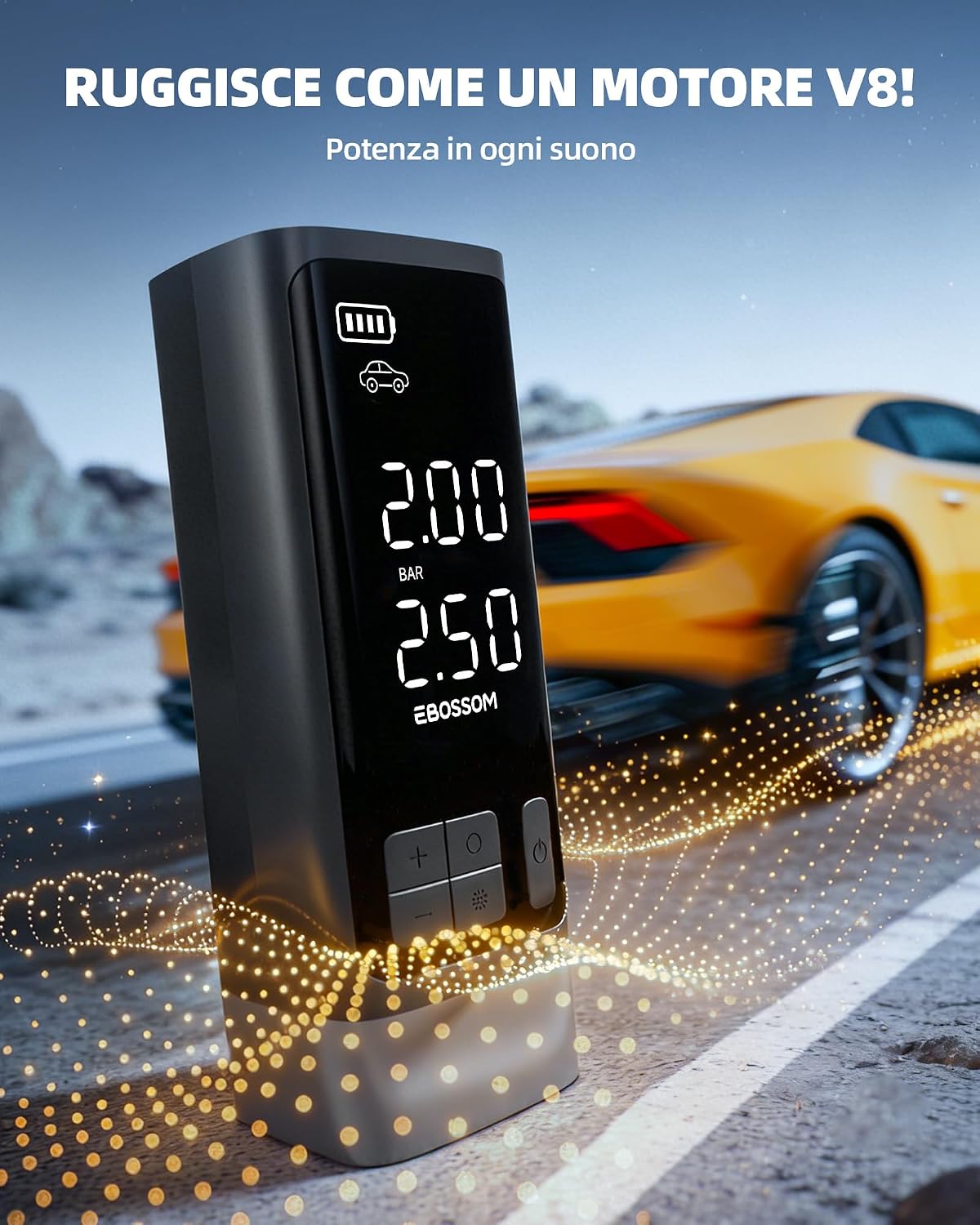 Thumbnail 6 de Compressore Aria Portatile Auto 10,3 Bar – Kit Emergenza Multifunzione con LED e Batteria 2500 mAh