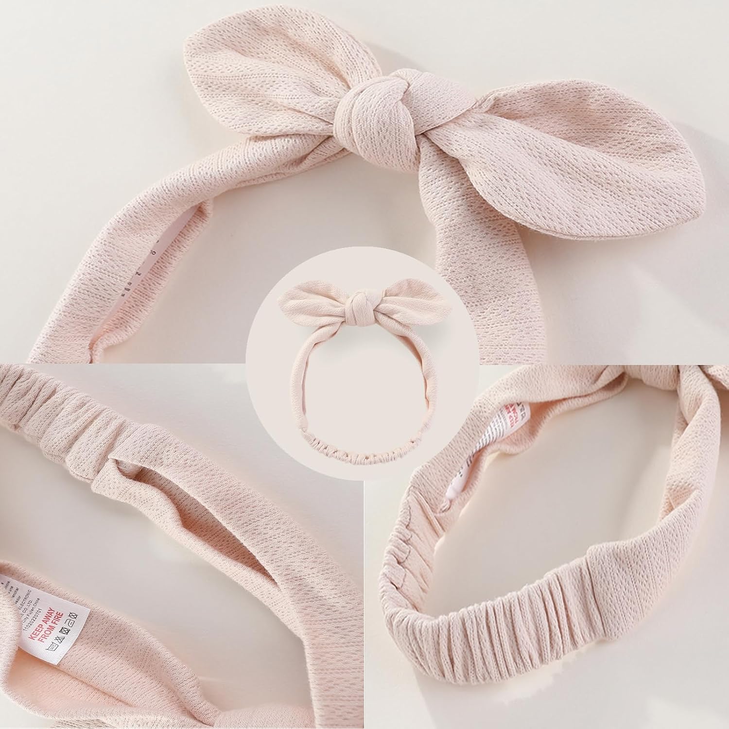 Thumbnail 2 de Ecojoy Baby Girl 3-Piece Grow Bodysuit Set with Long/Short Sleeves and 3 Headbands/Hats