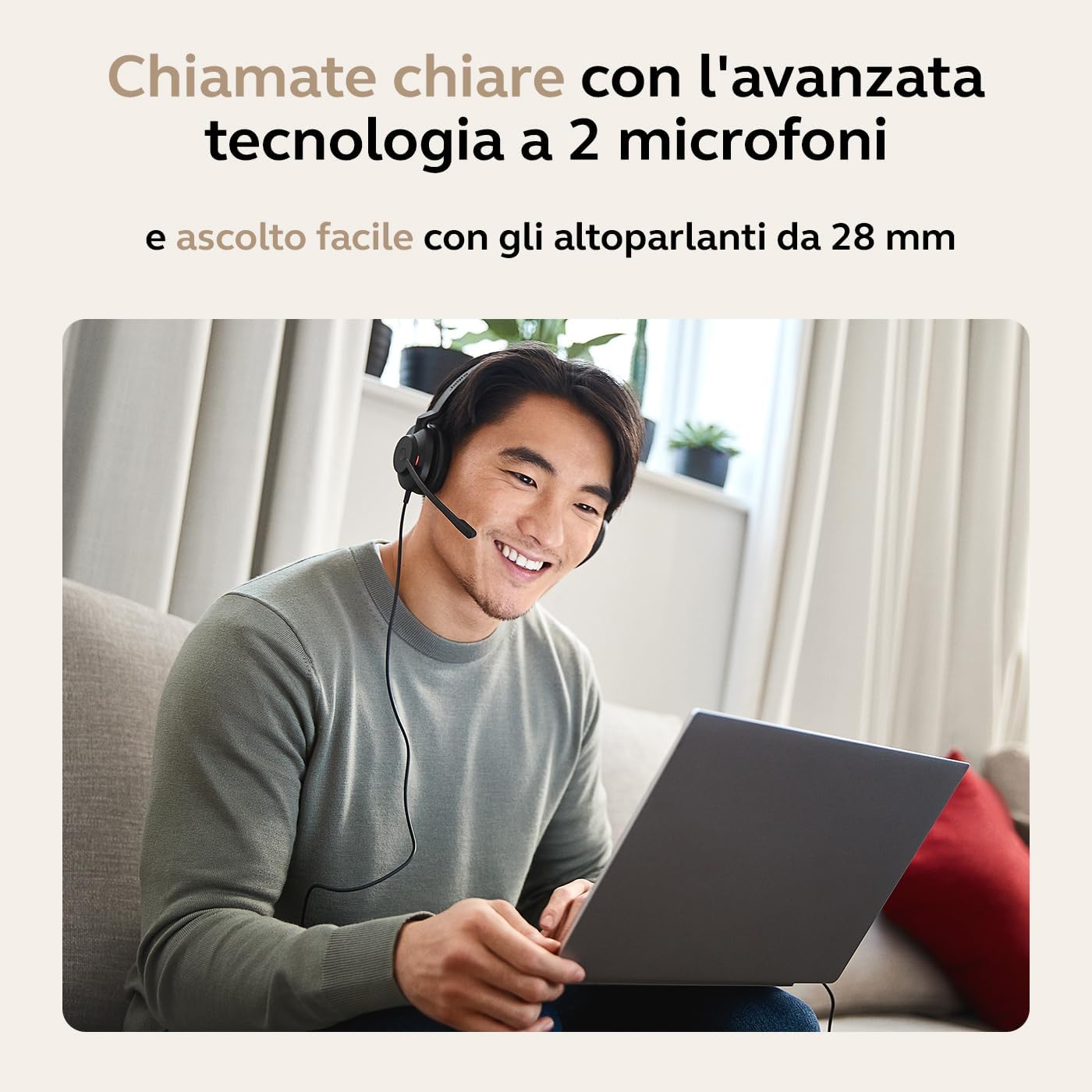 Detalle de Jabra Evolve2 30 SE: Cuffie Stereo USB-A MS con cancellazione rumore, indicatore occupato e custodia morbida