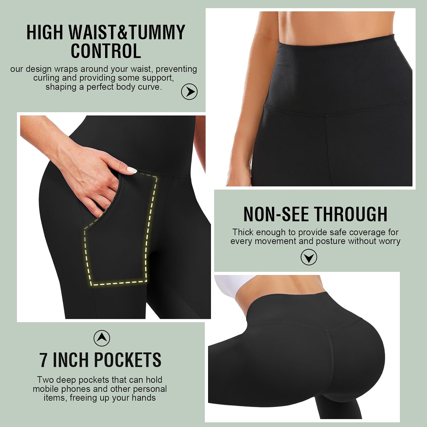 Thumbnail 3 de NEW YOUNG 3-Pack Capri Leggings with Pockets (High-Waisted Tummy Control)