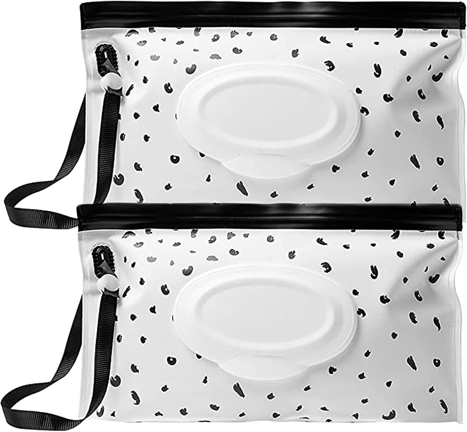2 pcs Baby Wipes Dispenser Bag – Reusable Wet Wipe Bags for On-the-Go, White