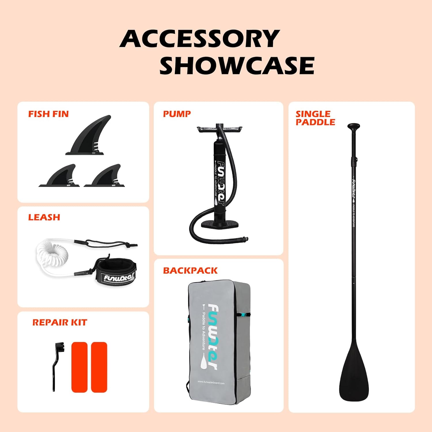 Thumbnail 5 de FunWater Inflatable Ultra-Light 10'6" Stand Up Paddle Board Kit with Non-Slip EVA Deck