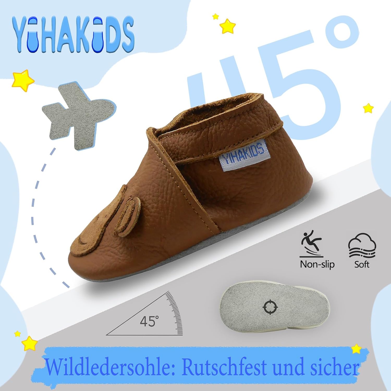 Thumbnail 2 de YIHAKIDS Weiche Leder Krabbelschuhe