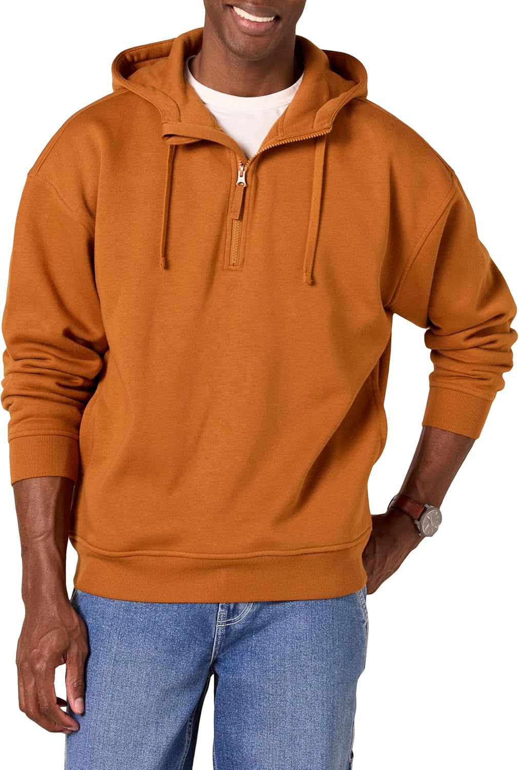 Thumbnail 6 de Amazon Essentials Herren Oversize-Kapuzensweatshirt mit Viertel-Reißverschluss (gebürstetes Fleece)