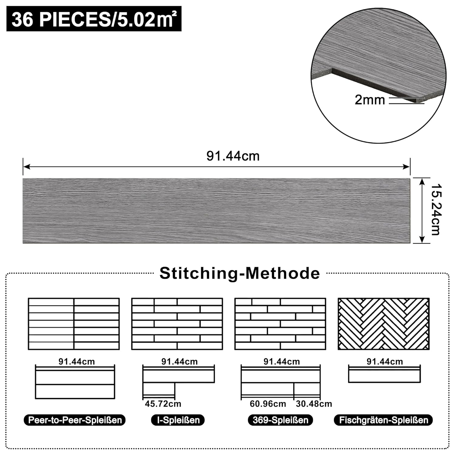 Detalle de LZQ PVC Vinylboden selbstklebend, 10,04 m²