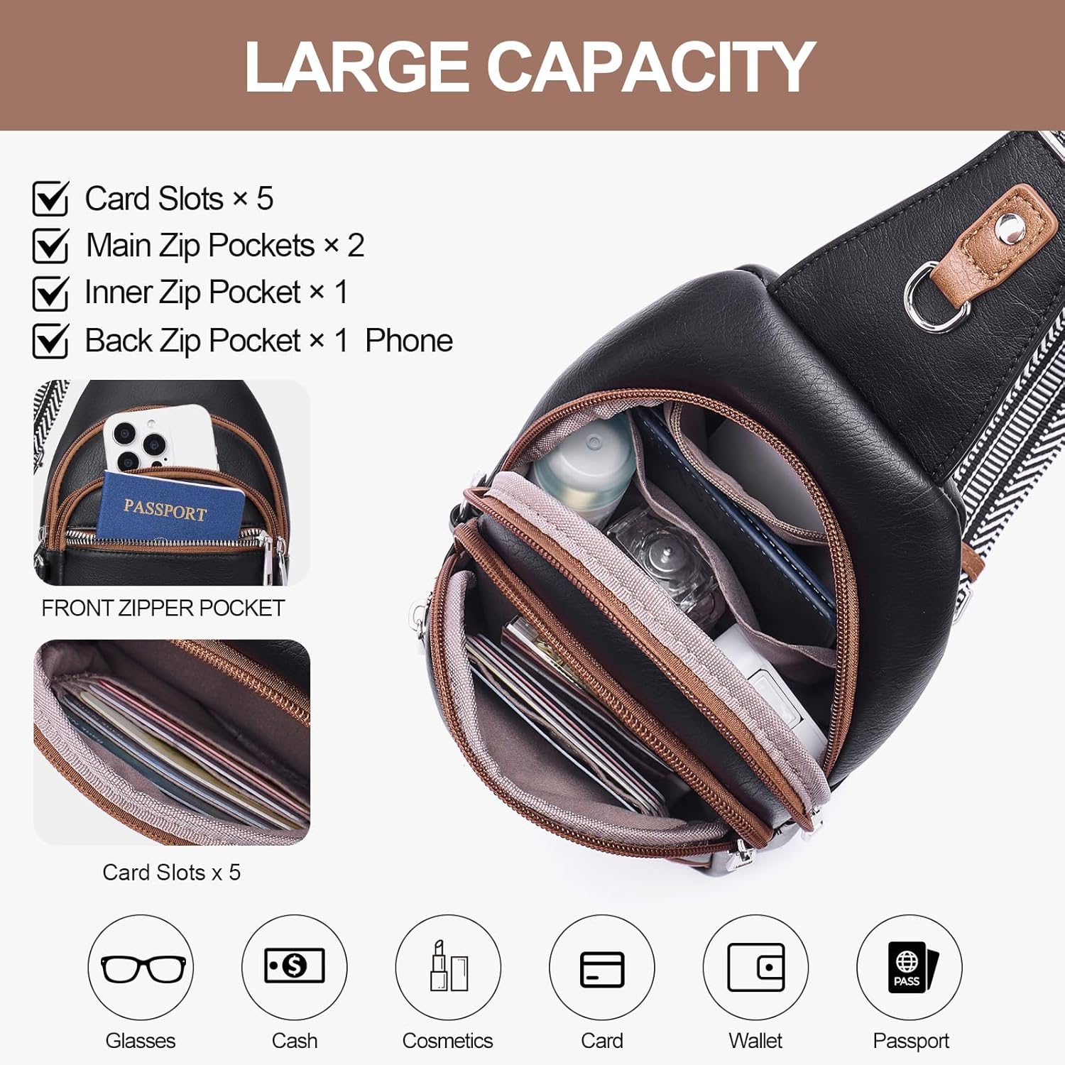 Detalle 2 de Lexiyat anti theft crossbody bag 15cm