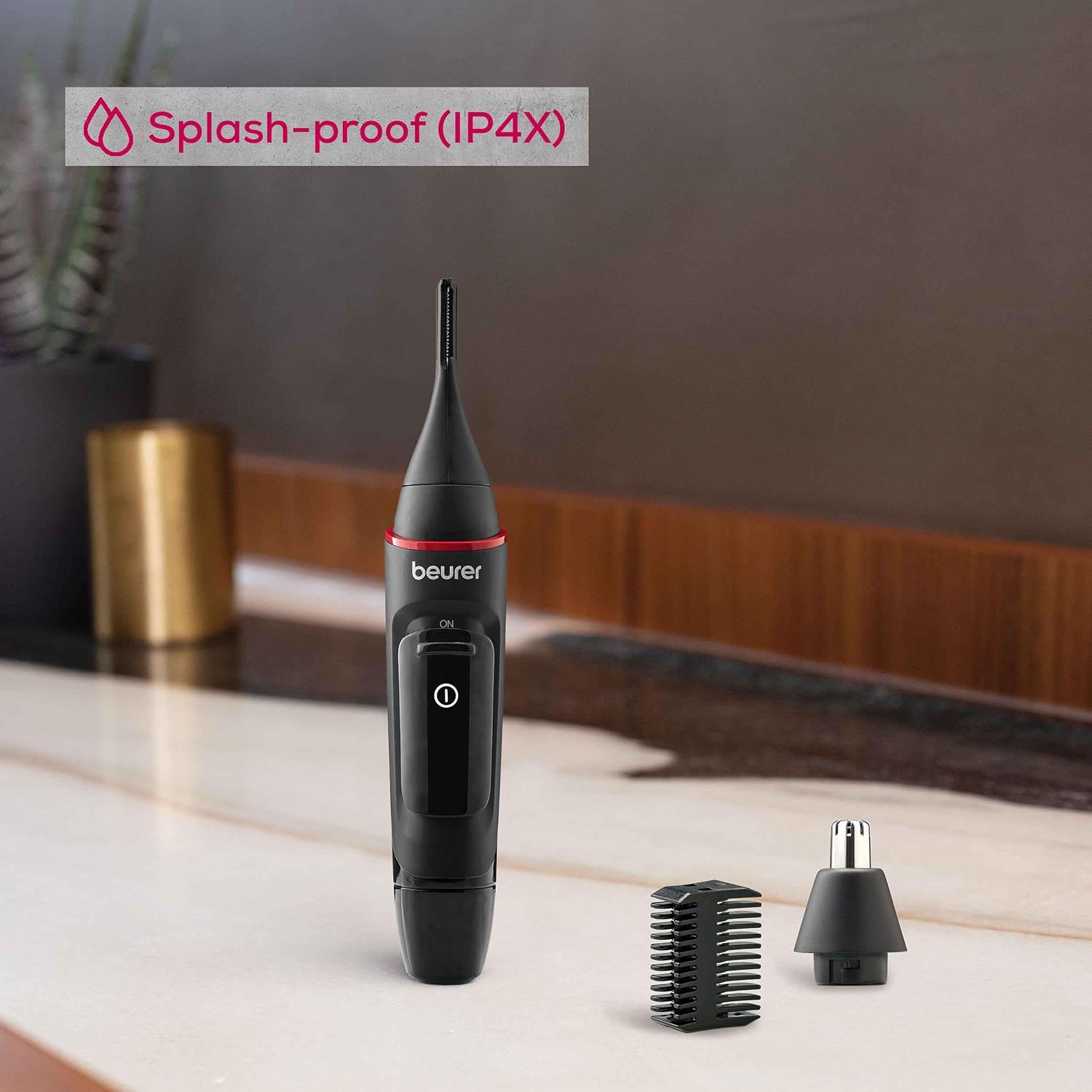 Detalle de Beurer MN3X Precision Trimmer for Nose, Ear and Eyebrow Hair, 3 Attachments