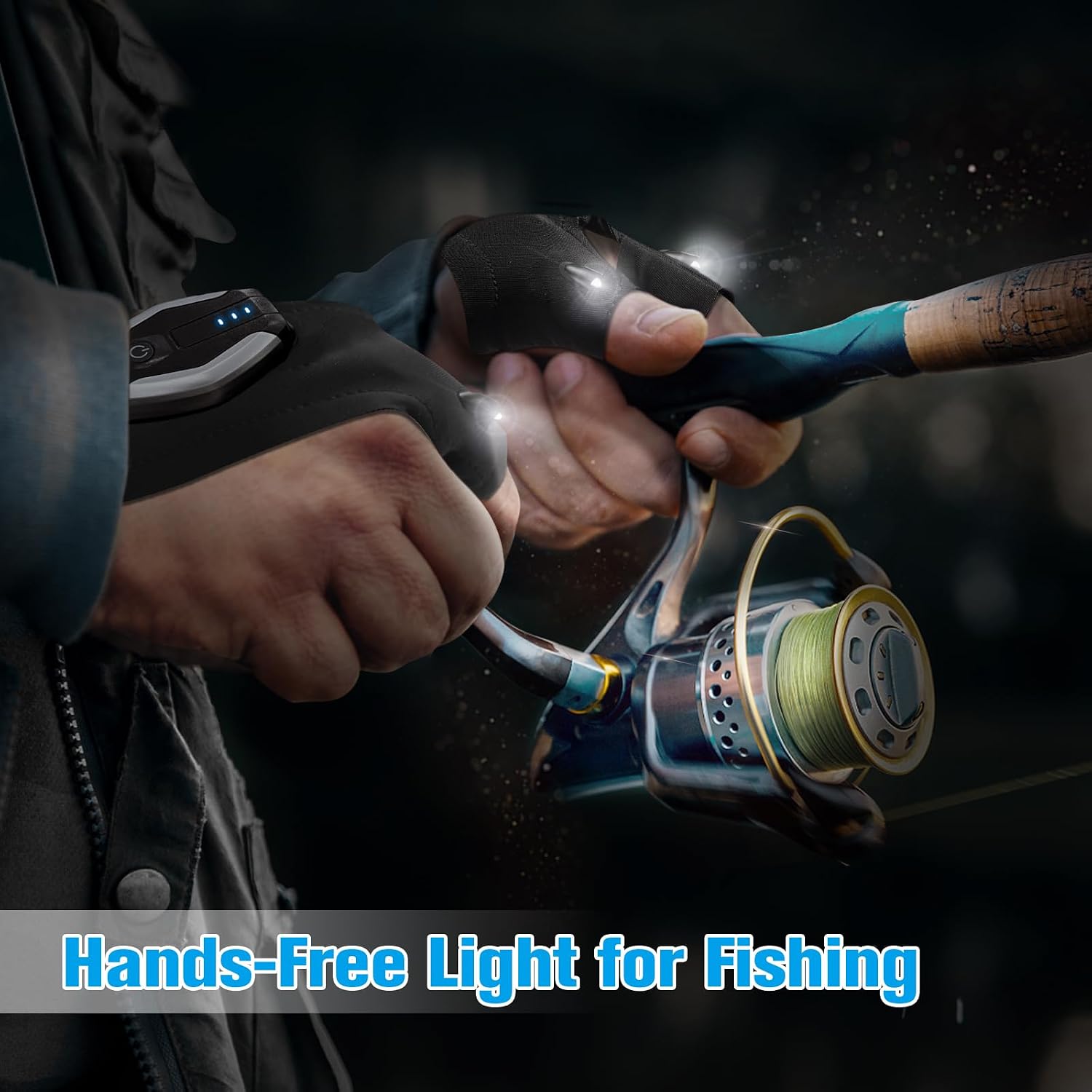 Thumbnail 5 de Hinshark LED Flashlight Gloves, Rechargeable Fingerless Work Lights