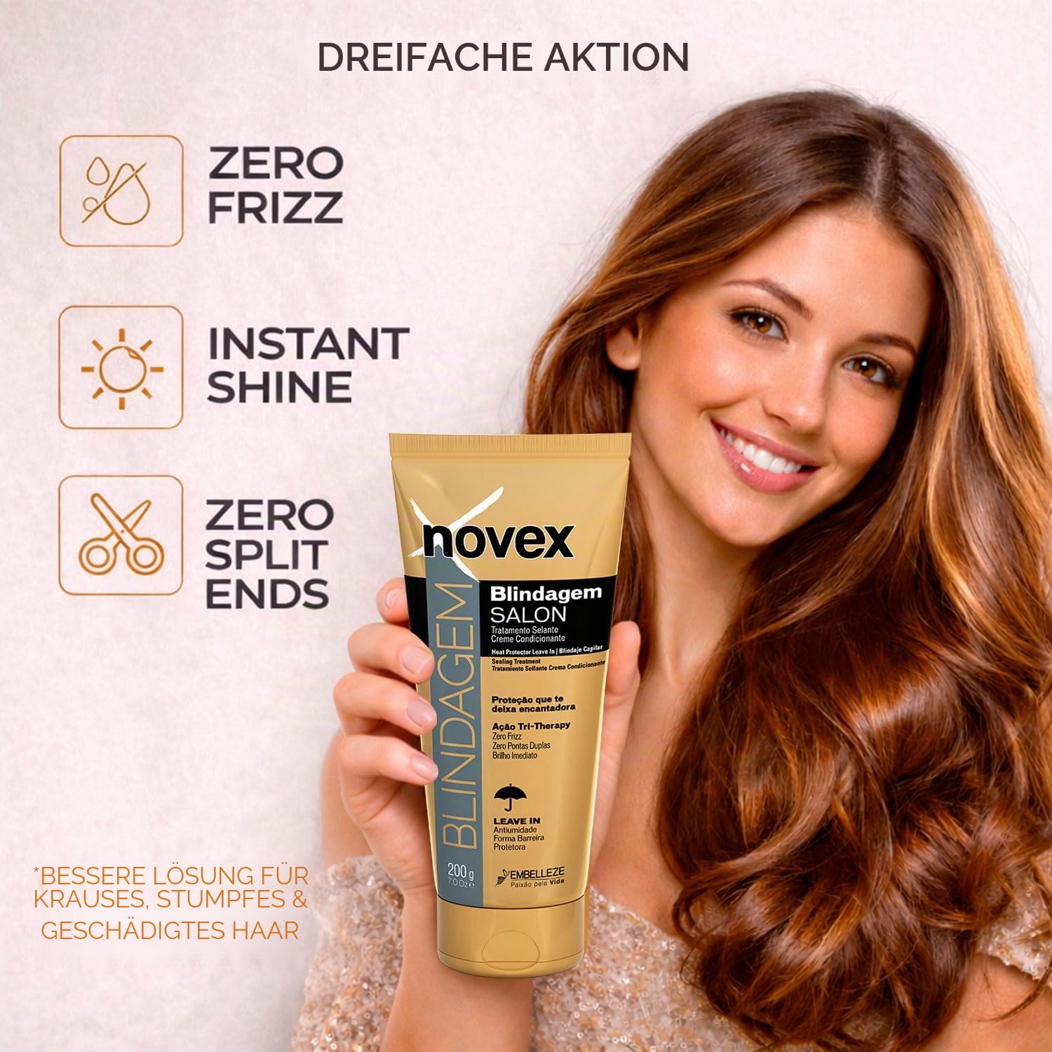 Detalle de Salon Blindage Capilar Leave-In 200 Gr – Feuchtigkeit, Glanz und Schutz im One-Pass