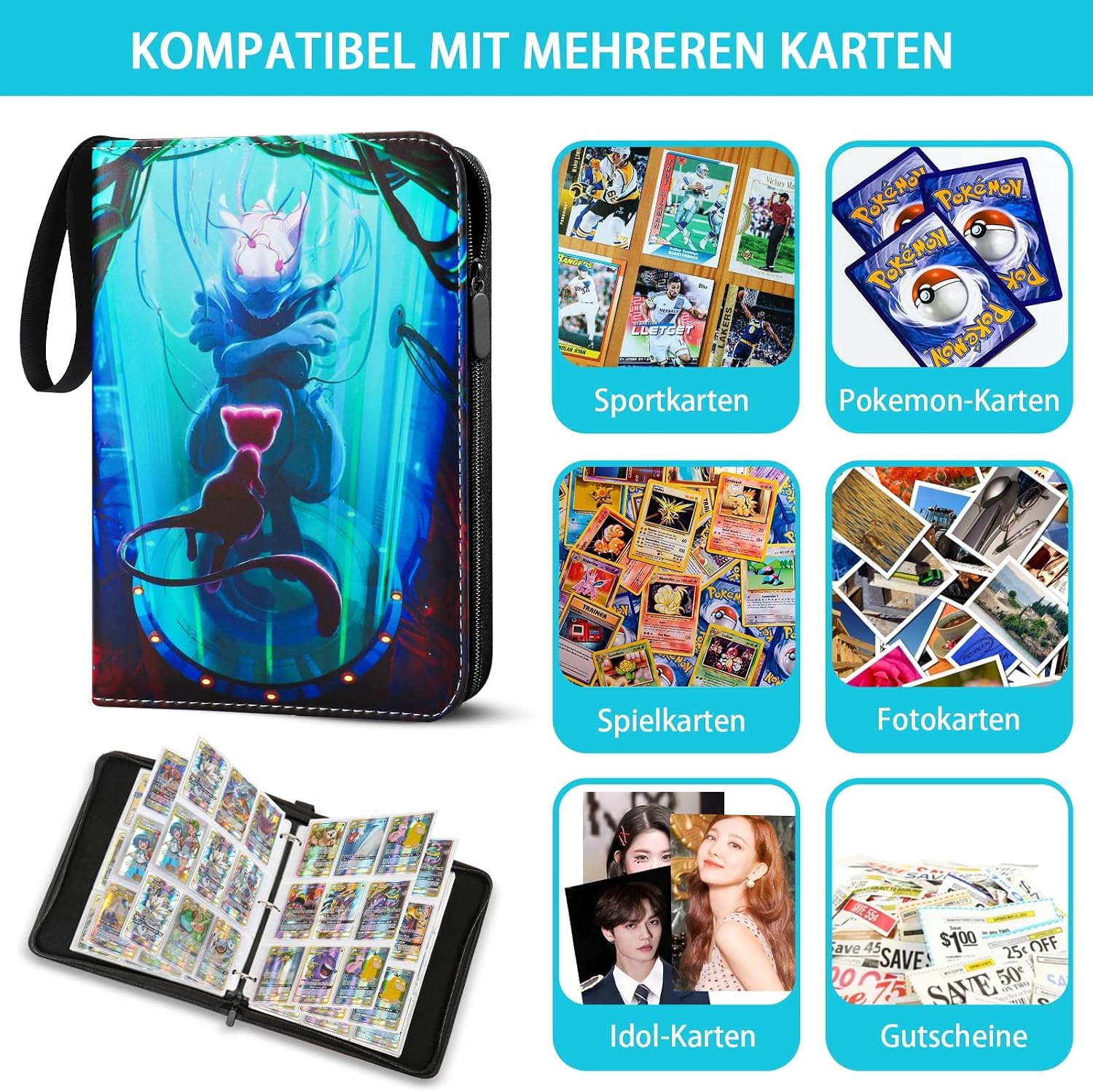 Thumbnail 1 de Sammelkarten Album groß für Pokemon Karten